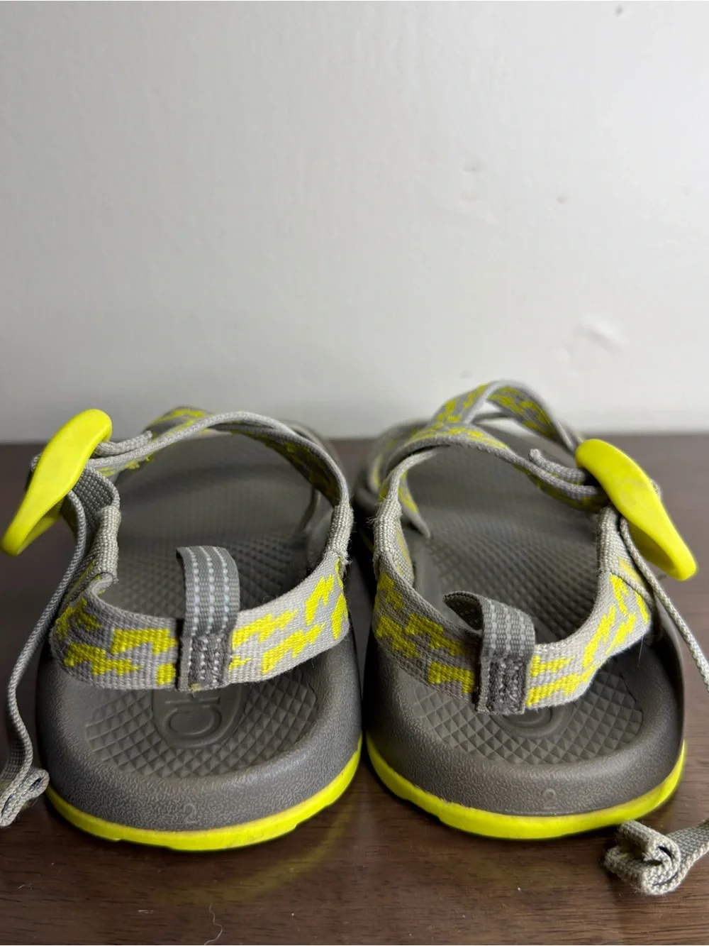 Chaco Z/1 EcoTread Gray & Neon Yellow Sandals 2 Kids